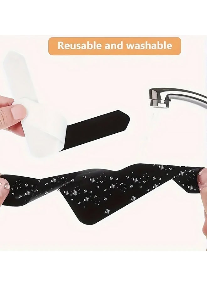 16 Pcs U Shape Reusable Carpet Stickers Non Slip Washable Rug Grippers for Hardwood Tile Marble Floors Prevent Rugs From Moving Rolling Edges Ideal for Living Room Bedroom Dining Room Office - Image 3