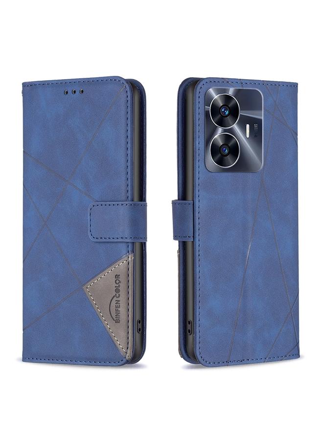 اس-توب جراب هاتف Realme C55 من الجلد بمشبك مغناطيسي ونقشة معينية - Image 1