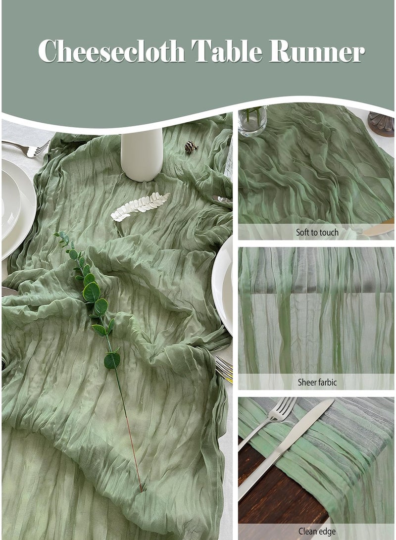CUBEXELL Table Runner,  Boho Gauze Table Runner for Wedding Bridal Baby Shower Birthday Party Table Decoration，90 x 300 cm - Image 3