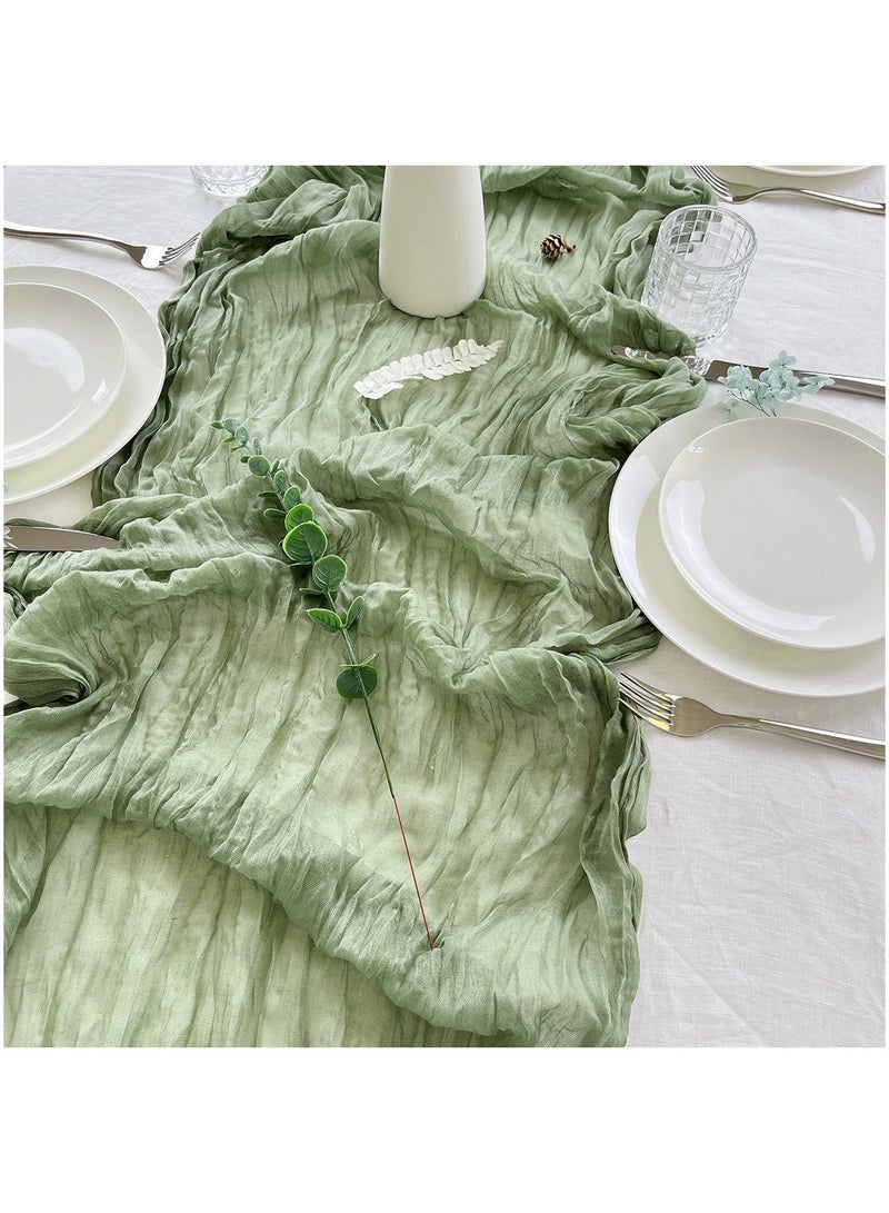 CUBEXELL Table Runner,  Boho Gauze Table Runner for Wedding Bridal Baby Shower Birthday Party Table Decoration，90 x 300 cm - Image 2