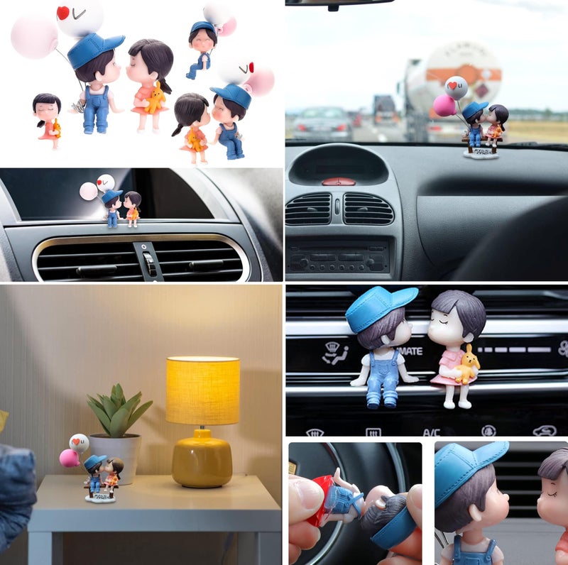 Spiaty Cute Couple Love Balloon Home, Car and Office Decor Figurine (Small, Blue, Set of 2) - Image 3