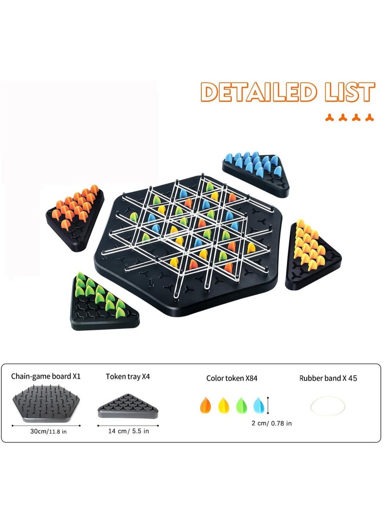 Triggle Game with Rubber Bands Chain Triangle Intellectual Chess Board, Chess Game Chain Triangle Chess Game, Brain Games Triggle for Children from 3 Years and Adults for 2-4 People - Image 2