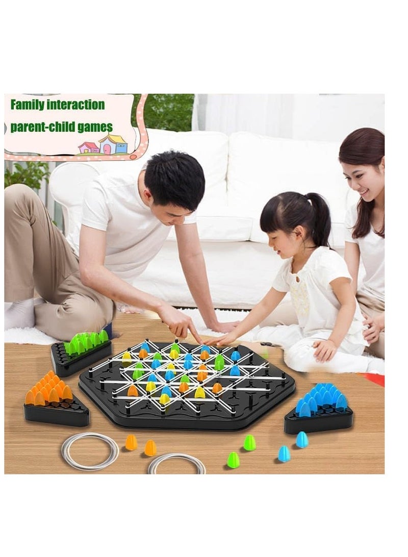 Triggle Game with Rubber Bands Chain Triangle Intellectual Chess Board, Chess Game Chain Triangle Chess Game, Brain Games Triggle for Children from 3 Years and Adults for 2-4 People - Image 4