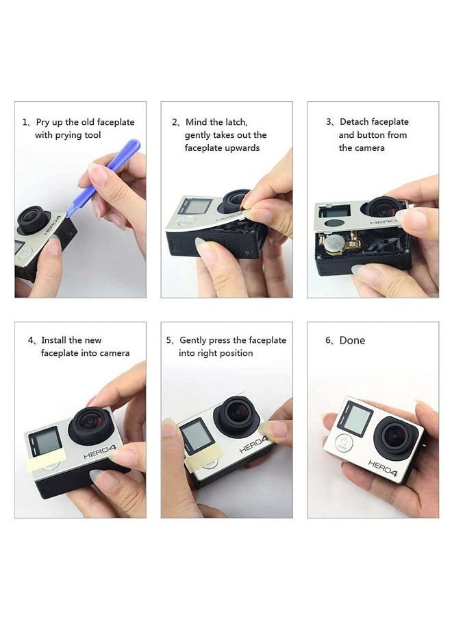 SOONSUN - Front Cover Faceplate Frame Housing Replacement Repair Part for GoPro Hero 4 Black and Silver - Image 1