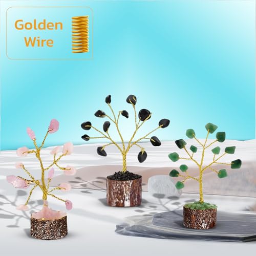 Real Crystal Crystal Tree Set of 12 Unique Birthday Gifts for Women Sister Mom Home Office Decor Shelf Desk Decoration for Positive Energy Bring Good Luck Money Reiki Healing Chakra Tree of Life Gift Sets - Image 3