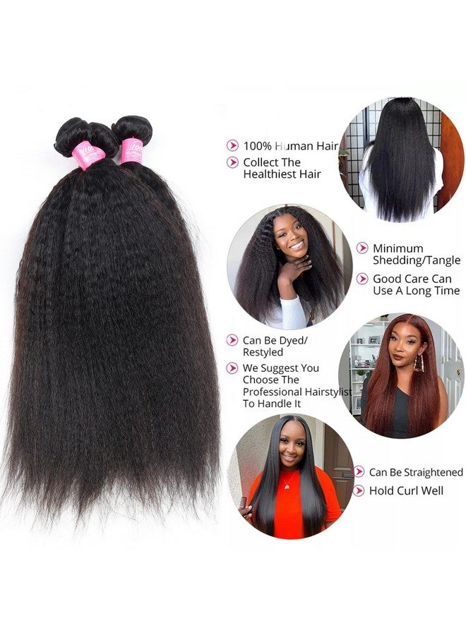 أف كيو حزم مستقيمة غريب 14 16 18 حزم شعر بشري برازيلي مستقيم غريب غير معالج 3 حزم 100 جرام / حزم لحمة مزدوجة ياكي مستقيم شعر بشري نسج ملحقات اللون الطبيعي - Image 3