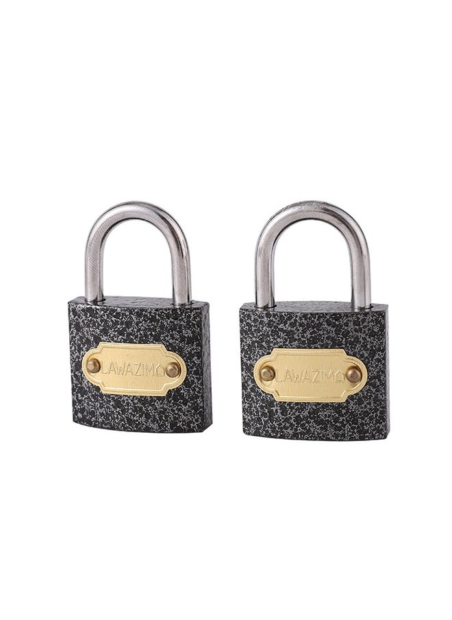 LAWAZIM Iron Padlock 2 Piece - 32mm | Weatherproof Padlock with Keys for Travel Bags, File Cabinet Lock, Backpack, Suitcase, School Gym Locker, Toolbox  - Image 2
