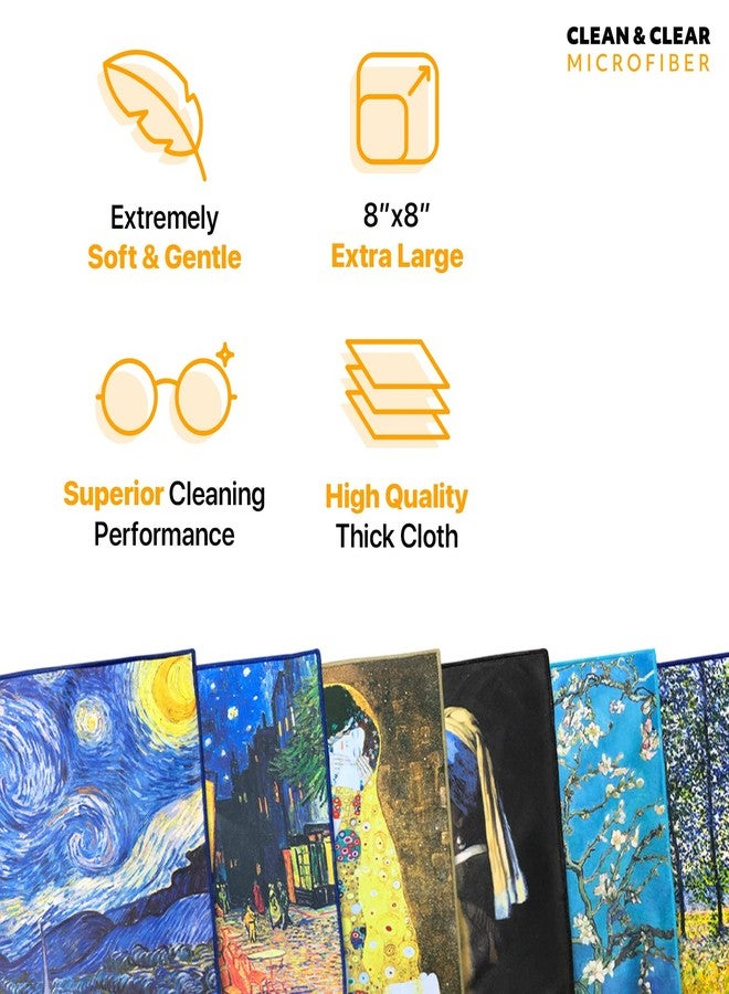 Clean & Clear Microfiber Large [6 Pack] Classic Art (Girl with a Pearl Earring) - Ultra Premium Quality Microfiber Cleaning Cloths (Best for Camera Lens, Glasses, Screens, and All Lens.), Microfiber Cloth - Image 4