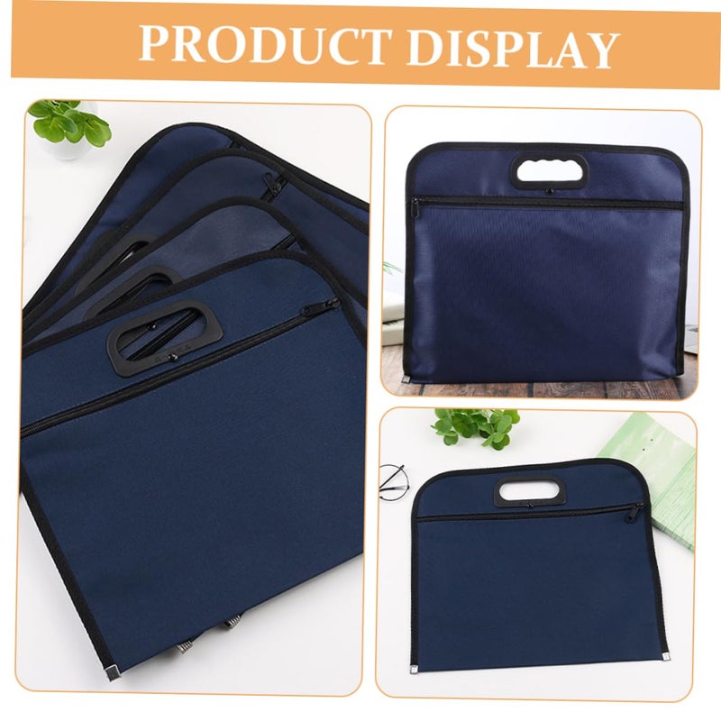 Oxford Cloth Document Holder File Organizer with Zipper Portable Storage Bag for Papers - Image 4