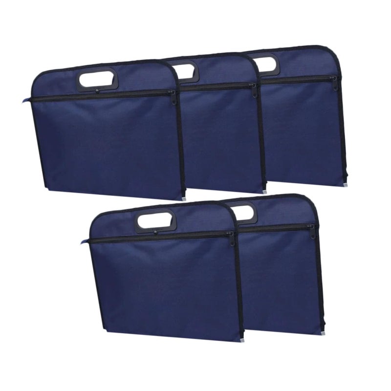 Oxford Cloth Document Holder File Organizer with Zipper Portable Storage Bag for Papers - Image 2