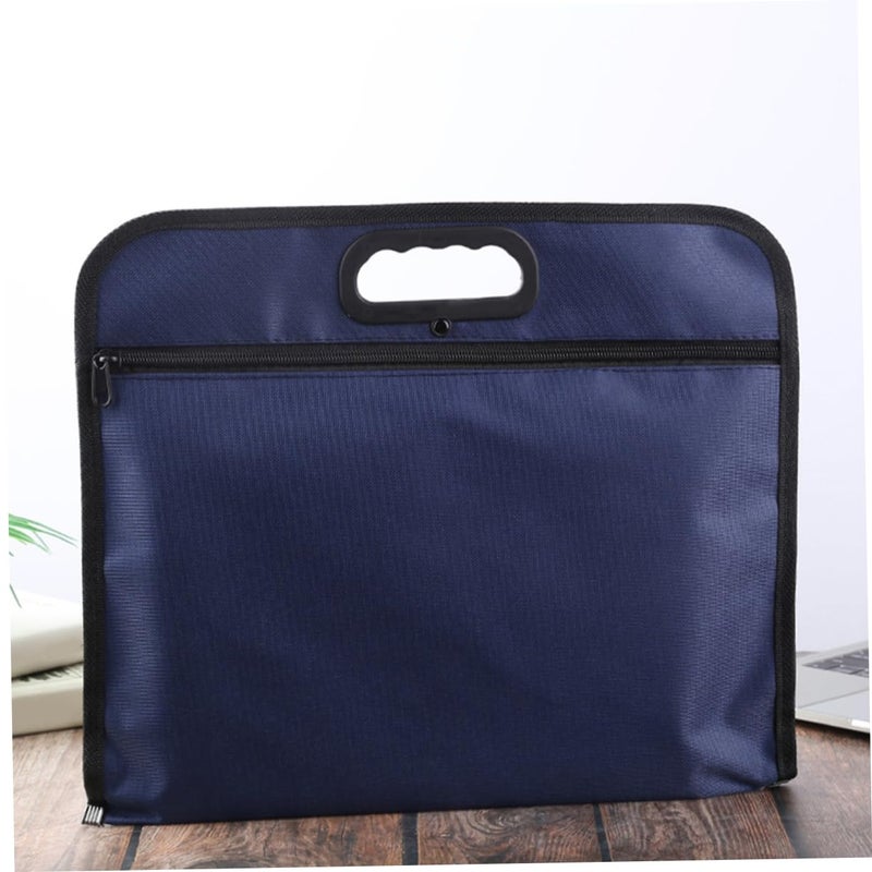 Oxford Cloth Document Holder File Organizer with Zipper Portable Storage Bag for Papers - Image 5