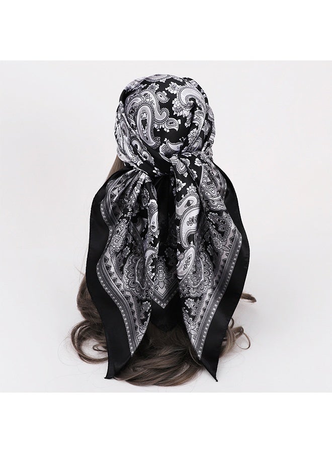 وشاح باندانا نسائي - 90 * 90 سم وشاح مربع خفيف الوزن - وشاح مطبوع رقمي متنفس - Image 1