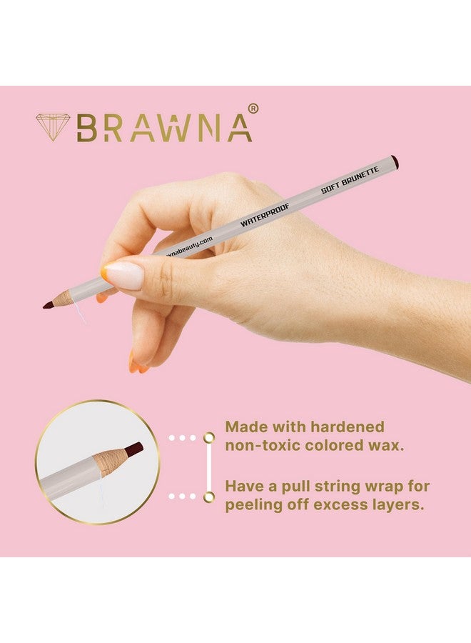 براونا أقلام تحديد الحواجب برو برو من براونا، 6 قطع، قابلة للتقشير مع مبراة واحدة - قلم تحديد حواجب مقاوم للماء - مستلزمات ميكروبليدنج - بني - Image 5