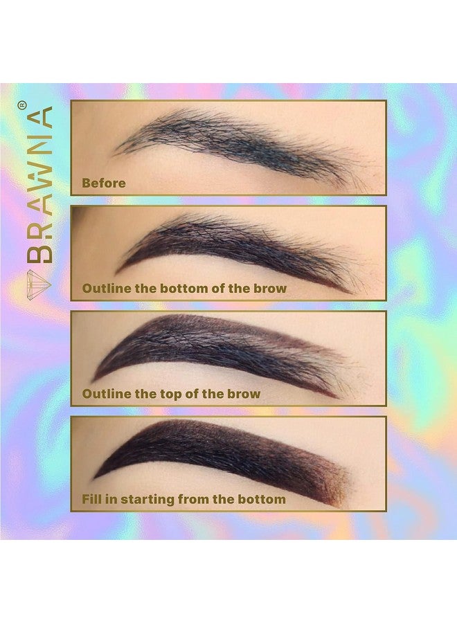 براونا أقلام تحديد الحواجب برو برو من براونا، 6 قطع، قابلة للتقشير مع مبراة واحدة - قلم تحديد حواجب مقاوم للماء - مستلزمات ميكروبليدنج - بني - Image 3