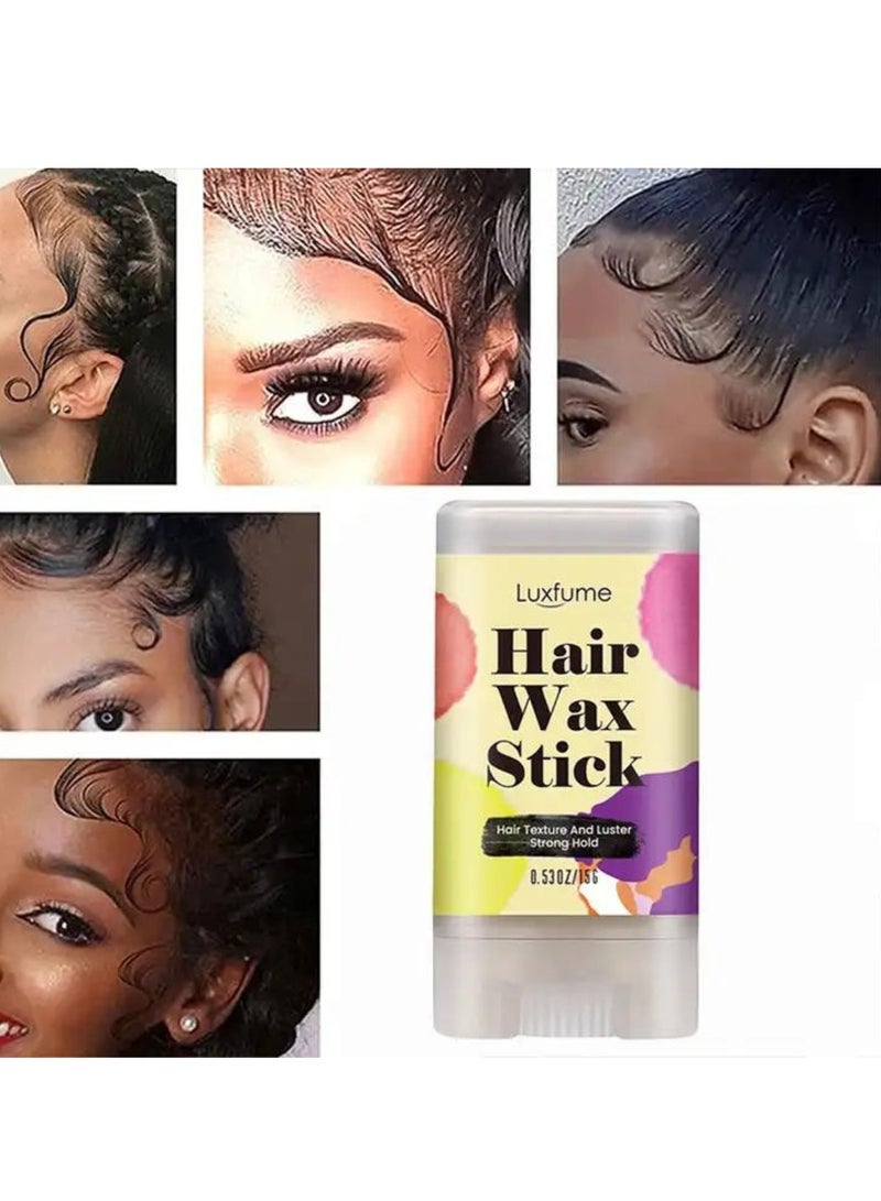 Luxfume Hair Wax Stick Hair Finishing Stick Anti Frizz Hair Flyaway Wax Tamer Edge Brush Hair Mascara Flyaway Hair Stick Moisturizing and Shine Enhancing Hair Finishing Gel 15g - Image 2