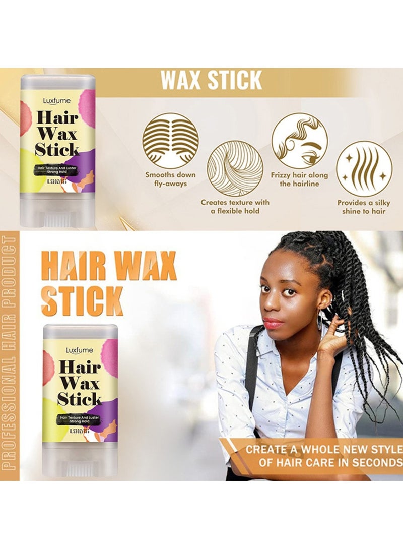 Luxfume Hair Wax Stick Hair Finishing Stick Anti Frizz Hair Flyaway Wax Tamer Edge Brush Hair Mascara Flyaway Hair Stick Moisturizing and Shine Enhancing Hair Finishing Gel 15g - Image 4