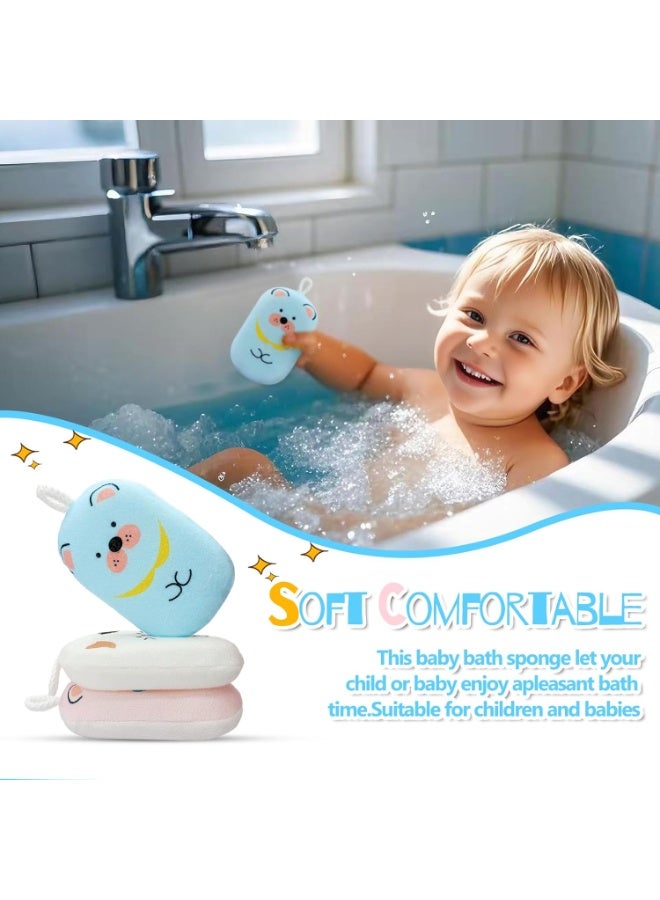 Baby and Kids Bath Loofah Sponge, Soft and Absorbent Toddler Exfoliating Body Scrubber Shower Loofa Sponge,Cute Pattern Design for Kids Baby Women Boys and Girl, 3 Pack (Bear/Dog/Cat) - Image 3