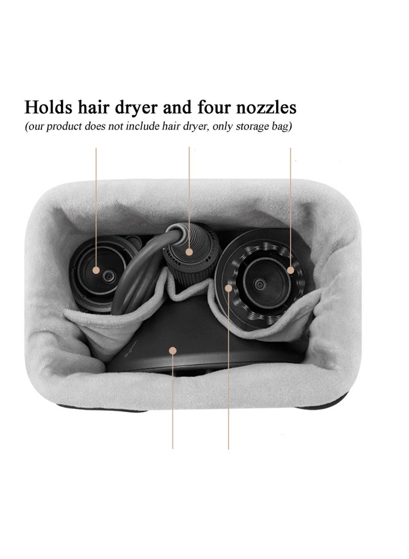 KASTWAVE Organizer for Dyson Supersonic Hair Dryer, Waterproof PU Leather Suitcase Travel Bag Drawstring Bag Organizer with Separate Pocket for Dyson Airwrap Styler Curling Iron Accessories,Gray - Image 2