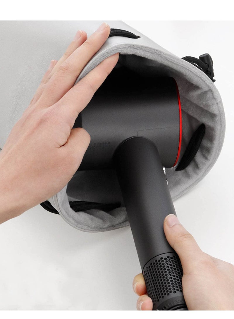 KASTWAVE Organizer for Dyson Supersonic Hair Dryer, Waterproof PU Leather Suitcase Travel Bag Drawstring Bag Organizer with Separate Pocket for Dyson Airwrap Styler Curling Iron Accessories,Gray - Image 3