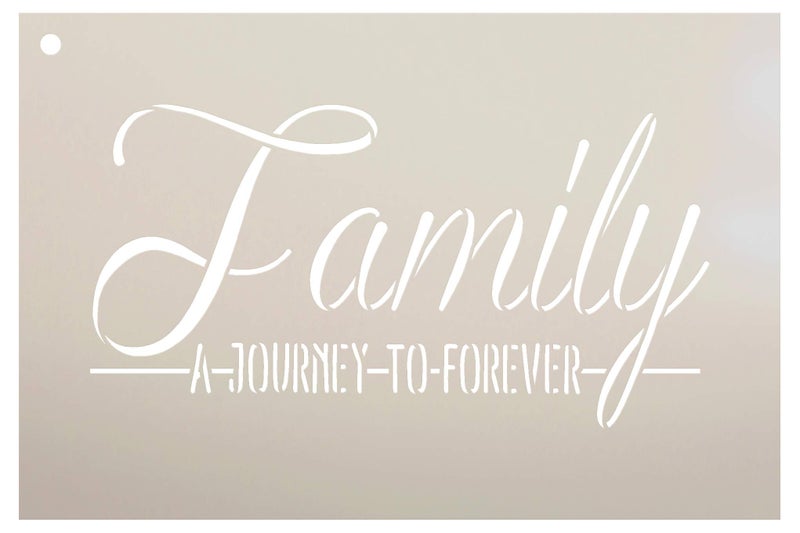 Studio R 12 Family - A Journey to Forever Stencil by StudioR12 | Reusable Mylar Template | Use to Paint Wood Signs - Pallets - Pillows - DIY Home & Family Decor - Select Size (12" x 8") - Image 1