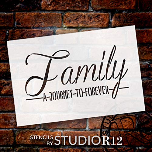 Studio R 12 Family - A Journey to Forever Stencil by StudioR12 | Reusable Mylar Template | Use to Paint Wood Signs - Pallets - Pillows - DIY Home & Family Decor - Select Size (12" x 8") - Image 2