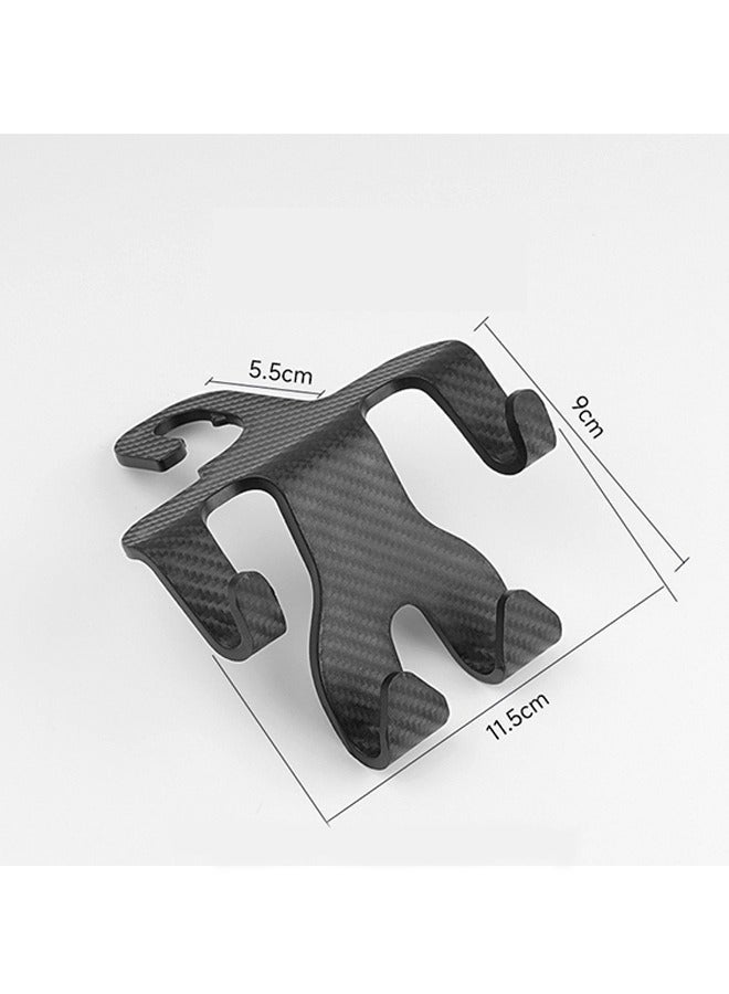 2 Pcs Carbon fiber Headrest Hooks for Car, Universal Multifunctional Car Back Seat Headrest Mobile Phone Holder, Heavy Duty Purse Holder Bag Holder for Car (Black) - Image 4