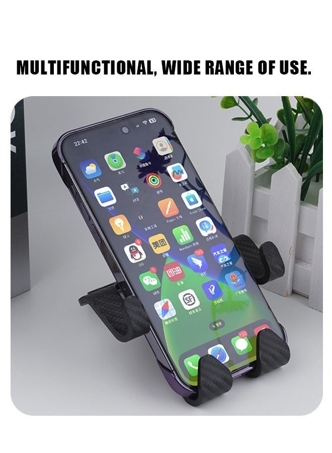 2 Pcs Carbon fiber Headrest Hooks for Car, Universal Multifunctional Car Back Seat Headrest Mobile Phone Holder, Heavy Duty Purse Holder Bag Holder for Car (Black) - Image 2