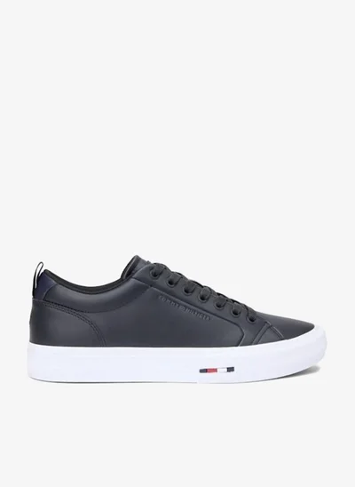 TOMMY HILFIGER Contrast Midsole Debossed Leather Trainers