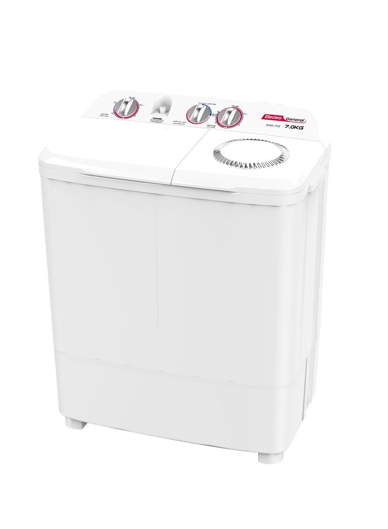 الكترو جنرال غسالة بحوضين بسعة 7 كجم وسعة تجفيف 5 كجم، موفرة للطاقة والمياه – تصميم متين ومناسب للعائلات المتوسطة - Image 2