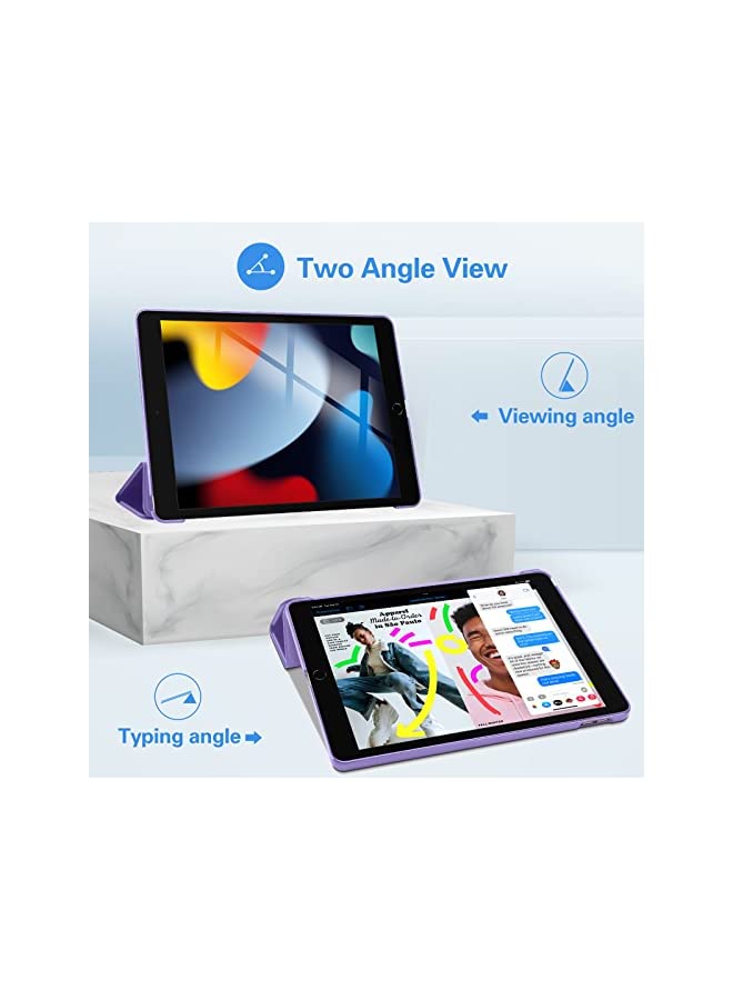 Procases ProCase iPad 10.2 Case 2021 iPad 9th Gen / 2020 iPad 8th Gen / 2019 iPad 7th Gen Case, Slim Tri-fold Stand Hard Back Shell Dual Standing Angles Protective Smart Cover Case for iPad 10.2" -Purple - Image 4