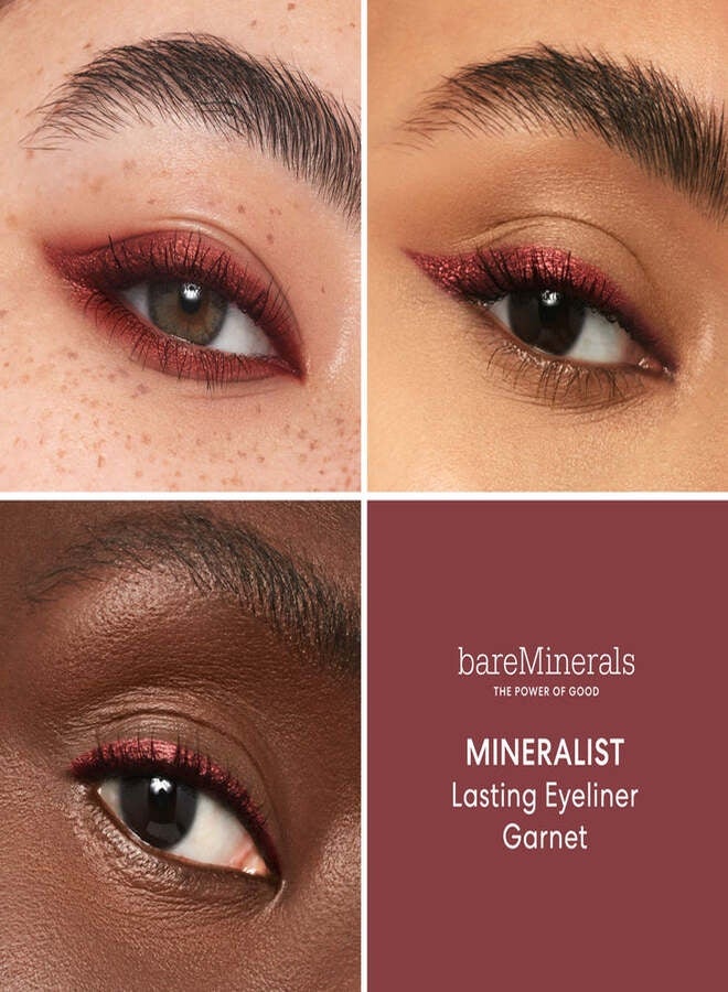 bareMinerals Mineralist Lasting Eyeliner – Garnet | Long-Wear Waterproof Creamy Retractable Pencil Eyeliner with Avocado Oil & Aloe Vera – 0.35 g - Image 2