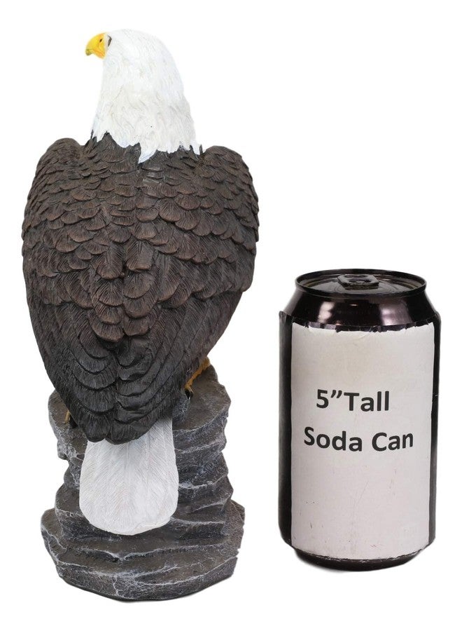Ebros Gift Ebros 9" Tall Realistic American Pride Majestic Bald Eagle Perching On Cliff Rock Statue USA National Emblem Eagles Independence Day American Gallery Quality Home Patio Decor Figurine - Image 3