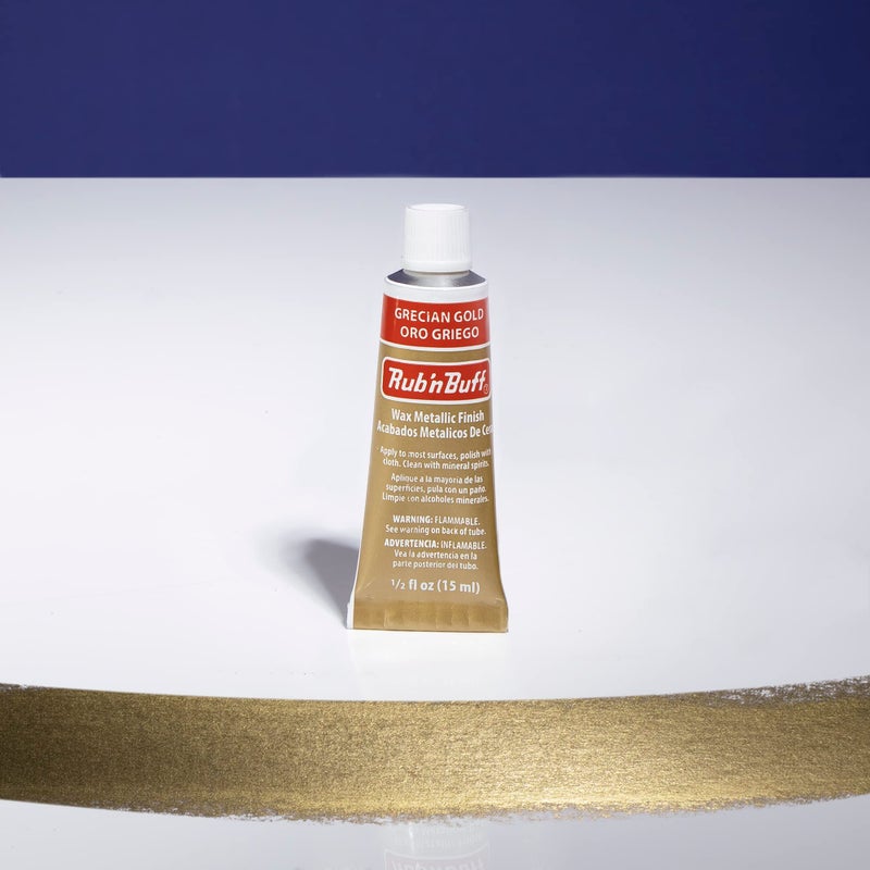 AMACO Rub n Buff Wax Metallic Finish - Rub n Buff Grecian Gold 15ml Tube - Versatile Gilding Wax for Finishing Furniture Antiquing and Restoration - Rub and Buff Colors Single Tube - Image 2