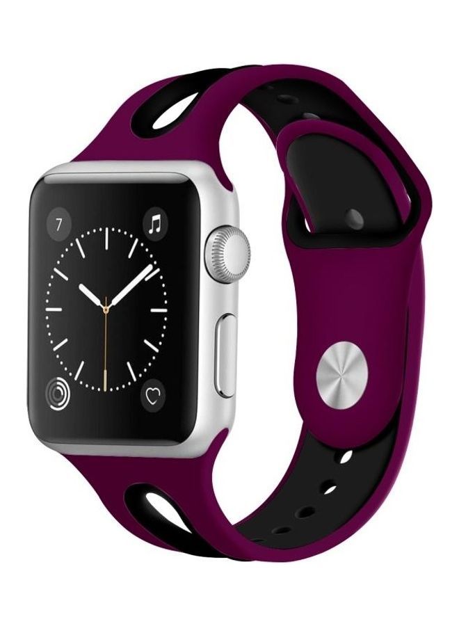 NIBEMINENT Replacement Watchband for Apple Watch Series 7/6/5/4/3/2/1/SE 42/44/45mm Purple/Black - Image 3