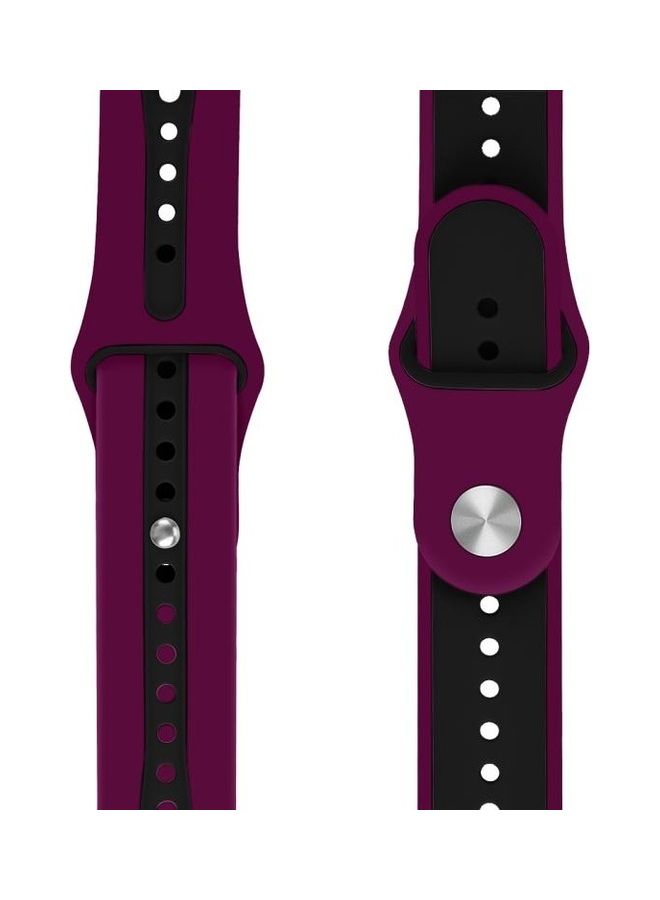 NIBEMINENT Replacement Watchband for Apple Watch Series 7/6/5/4/3/2/1/SE 42/44/45mm Purple/Black - Image 2