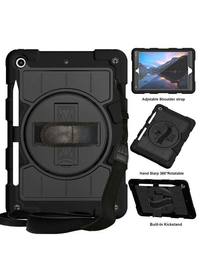 Zaboon Case For iPad 10.2 2021 / 2020 / 2019 Silicone Hybrid PC Shockproof Tablet Case with Shoulder Strap - Image 1