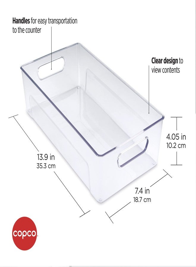كوبكو صندوق تخزين شفاف من كوبكو، مقاس 13.9 × 7.4 × 4.05 بوصة، مناسب للمطبخ، الثلاجة، المخزن، غرفة الغسيل، وغيرها. - Image 3