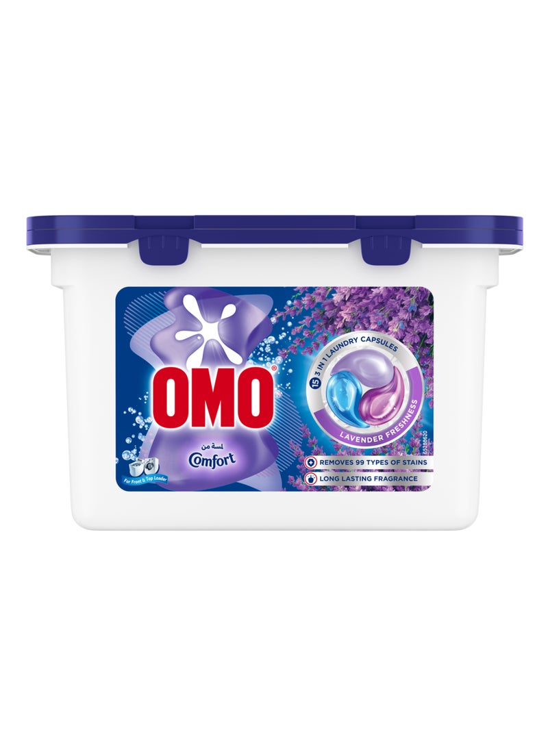 Omo Lavender Freshness 3in1 Laundry Capsules 15 Pods - Image 1