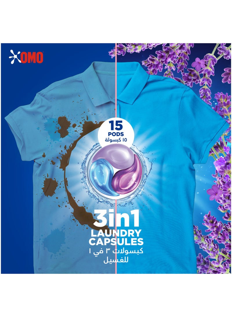 Omo Lavender Freshness 3in1 Laundry Capsules 15 Pods - Image 5