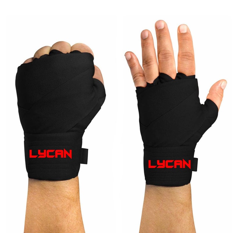 Lycan Boxing Wraps MMA Gloves Inner Boxing Gloves #Boxing Hand Wraps (Black) - Image 5