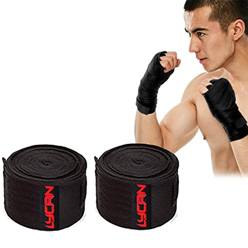 Lycan Boxing Wraps MMA Gloves Inner Boxing Gloves #Boxing Hand Wraps (Black) - Image 2