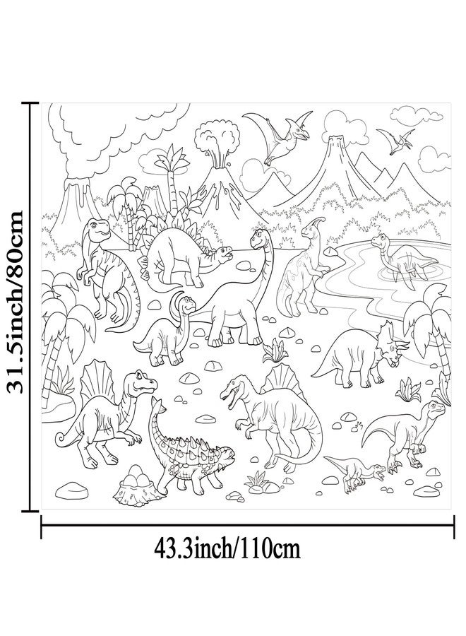 Tevxj Dinosaur Giant Coloring Poster for Kids Large Coloring Tablecloth Drawing Roll Paper Books Sheets Page Huge Table Cover Art Crafts for Wall Classroom Home Gift Birthday Party Supplies Decoration - Image 2