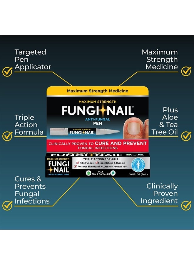 Fungi-Nail مطبق القلم محلول مضاد للفطريات، يقضي على الفطريات التي يمكن أن تؤدي إلى فطريات الأظافر وقدم الرياضي مع تولنافتات مثبت سريرياً لعلاج ومنع العدوى الفطرية | 0.10 أونصة سائلة (عبوة من 1) - Image 4