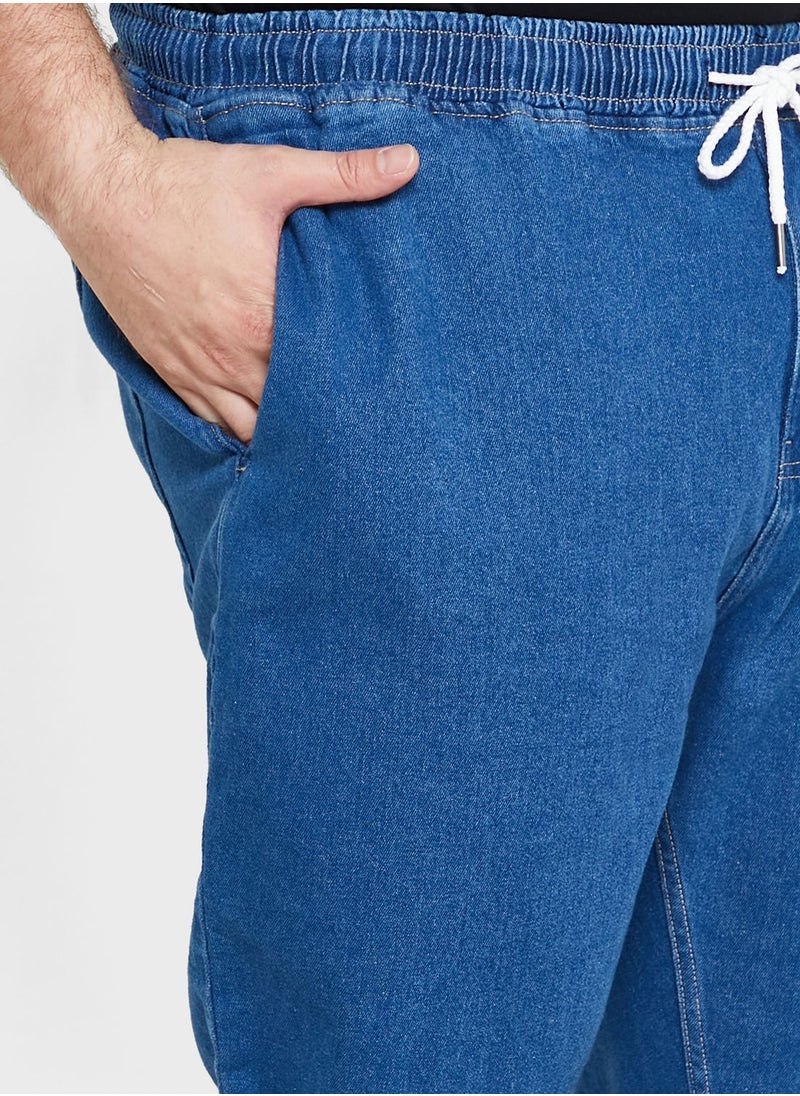 Seventy Five - Relaxed Fit Denim Joggers - Image 1
