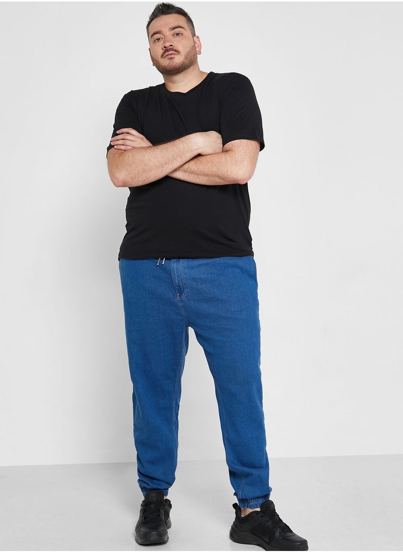 Seventy Five - Relaxed Fit Denim Joggers - Image 1