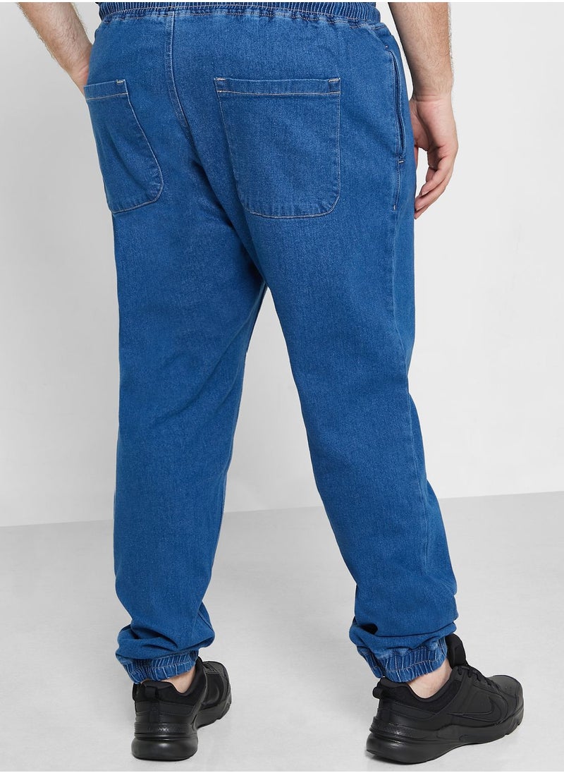 Seventy Five - Relaxed Fit Denim Joggers - Image 1