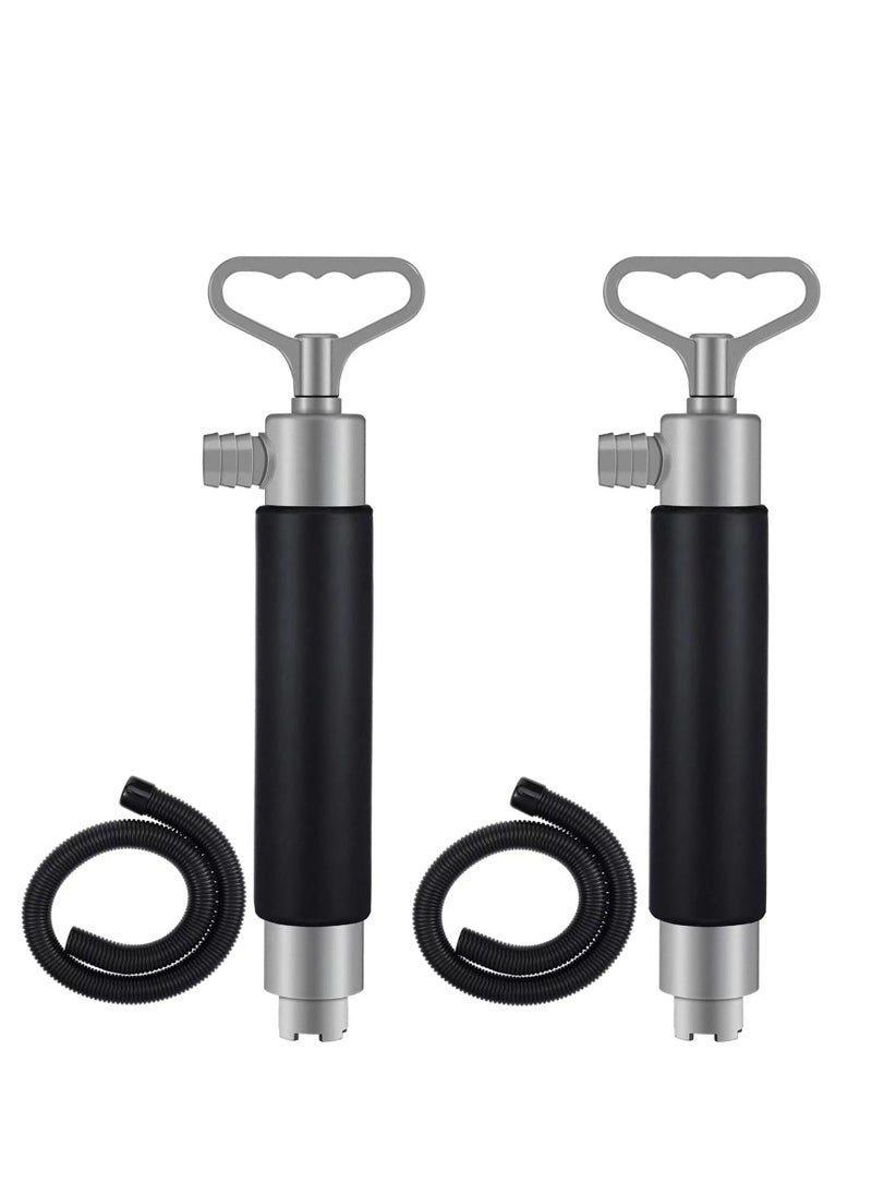 Excefore 2 Pack Kayak Hand Pump, 16.1 Inch Manual Portable Kayak Hand Water Pumps with Hose,Suitable for Kayak Rescue Outdoor Survival (Black Gray)  - Image 1