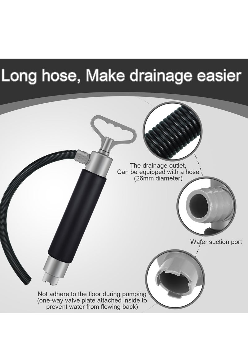 Excefore 2 Pack Kayak Hand Pump, 16.1 Inch Manual Portable Kayak Hand Water Pumps with Hose,Suitable for Kayak Rescue Outdoor Survival (Black Gray)  - Image 3