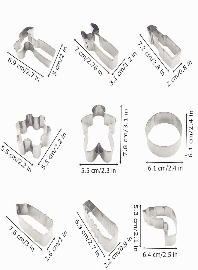 Comais Mini Construction Tools Cookie Cutters Set of 9 pcs, Stainless Steel Mini Hardware Tools Series Shaped Fondant Baking Molds For Father's Day - Image 3