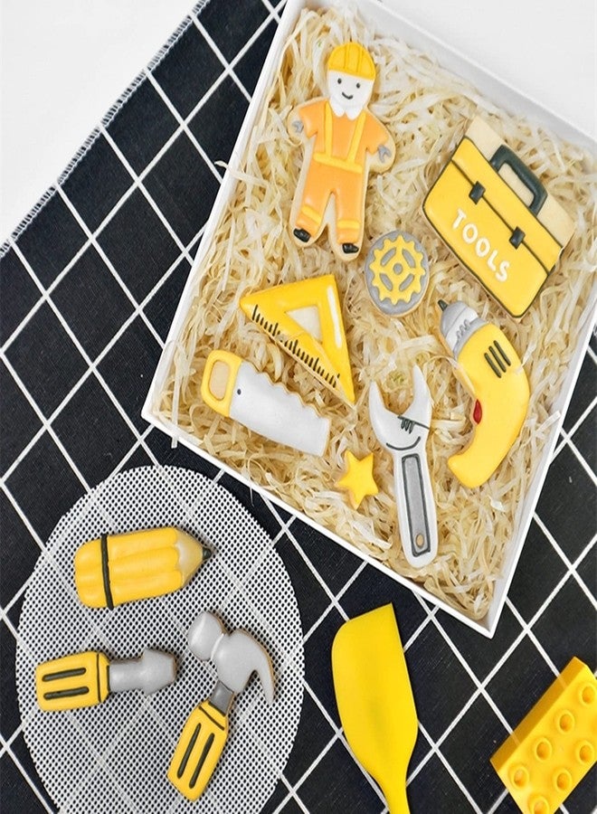 Comais Mini Construction Tools Cookie Cutters Set of 9 pcs, Stainless Steel Mini Hardware Tools Series Shaped Fondant Baking Molds For Father's Day - Image 5